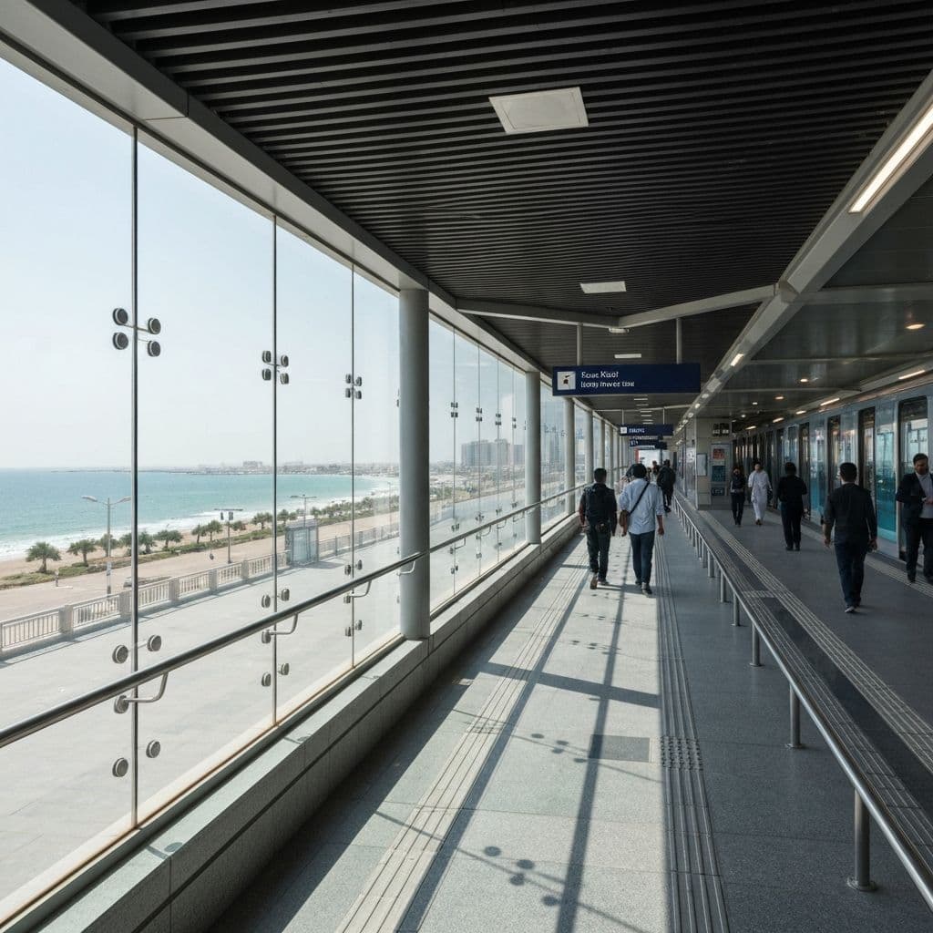 Modern metro station in the Gulf region